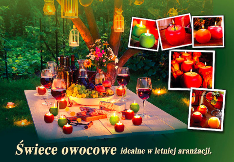 WALENTYNKOWY HIT! Świeczka w kształcie owocu, czerwone jabłko, 1 szt. WALENTYNKOWY HIT! Świeczka w kształcie owocu, czerwone jabłko, 1 szt.