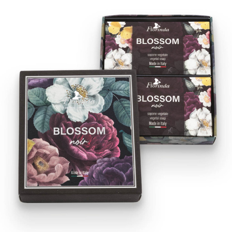 Zestaw mydeł roślinnych w eleganckim opakowaniu 2 szt. x 200 g. BLOSSOM NOIR - Florinda